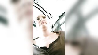 She gets excited in front off a stranger in the public city bus