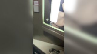 Couple fucks in a train public toilet, quick fuck