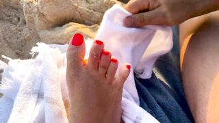 Handjob + Nudist Beach + Feet + Cum - Allfootsiefans