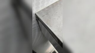 Slutty Spanish slut amateur milf LiaKahn masturbates in a train bathroom.