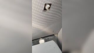 Slutty Spanish slut amateur milf LiaKahn masturbates in a train bathroom.