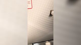 Slutty Spanish slut amateur milf LiaKahn masturbates in a train bathroom.