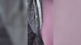 Slutty Spanish slut amateur milf LiaKahn masturbates in a train bathroom.