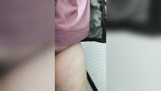 Slutty Spanish slut amateur milf LiaKahn masturbates in a train bathroom.