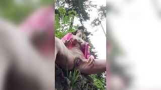 Massive squirt on hiking in Austria